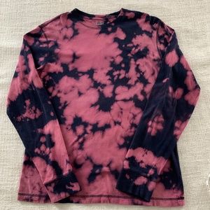 Cotton Long Sleeve Tie Dye Crewneck T-shirt - Size M